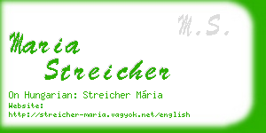 maria streicher business card